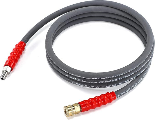 M MINGLE Pressure Washer Jumper Hose, 10 FT Whip Hose for Power Washer, Hose Reel Connector for Pressure Washing with 3/8 Inch Quick Connect