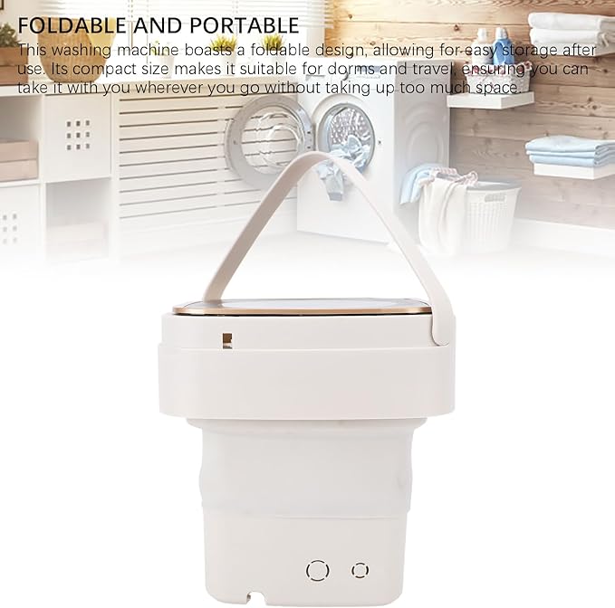 Portable Washing Machine, 18L Large Capacity Foldable Mini Washer with Drain Hose, 2/3 Water Filling for Deep Cleaning, for Undergarments, Socks, Apartments, Dorm, Travel Laundry