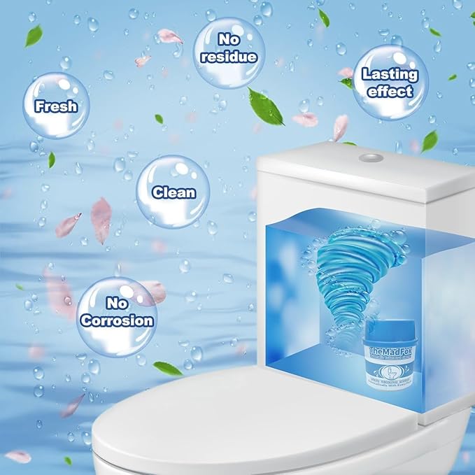 12 Pcs Enzymatic Automatic Toilet Bowl Cleaner Bottles, Long-Lasting Toilet Tank Cleaner for Hard Water Stains & Rings, Chemical Free Bathroom Cleaning Product for Tank Bathroom
