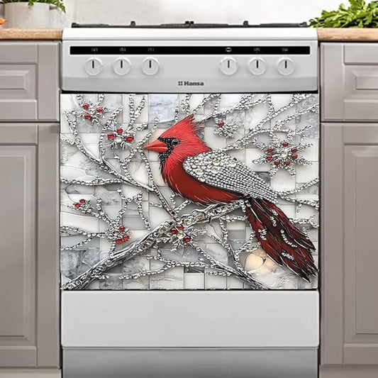 Diamond Branch Cardinal Dishwasher Magnet Cover 23x17 Inch Magnetic Dishwasher Cover Kitchen Decor Refrigerator Magnets Sticker Appliance Protector