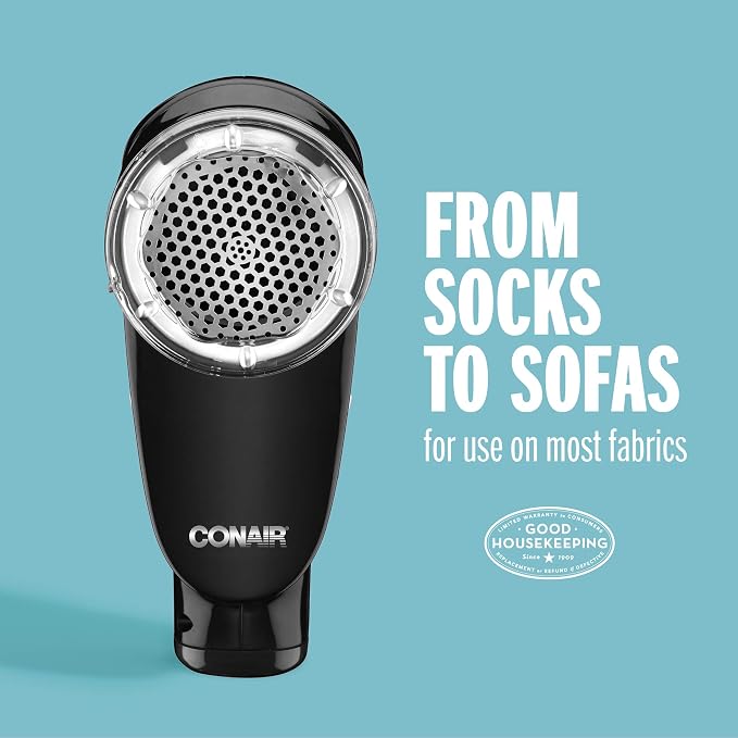 Conair Fabric Shaver and Lint Remover, Rechargeable Portable Fabric Shaver, Black - Image 2