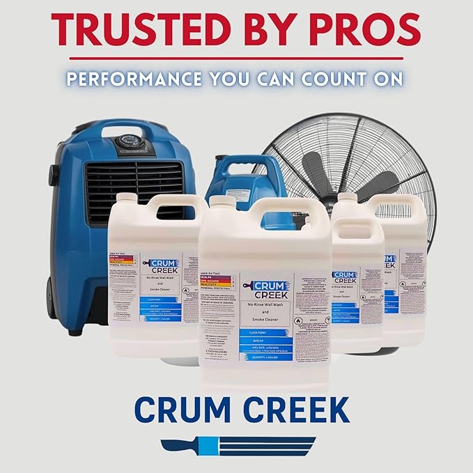 Smoke Cleaner Wall Wash, Multipurpose Degreaser for Walls and Smoke Damage, Non-Rinse, Grease and Odor Remover, Hard Surface Cleaner. 1 Gallon (4, 512 fluid ounces)