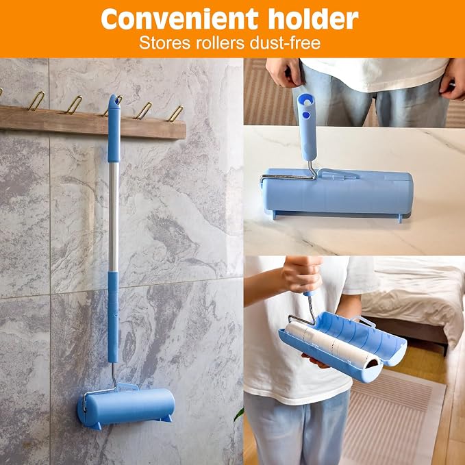 BEAH Large Lint Roller for Pet Hair Extra Sticky,9.45''Pet Hair Removal Tool Roller for Pet Dog Cat Hair (1 Roller+4 Long Rolls 1 Short roll) - Image 8