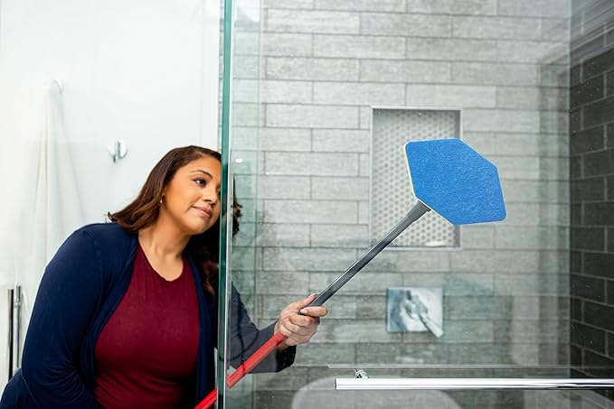Vileda Bath Magic Bathroom and Tub Mop | Multisurface Cleaning Mop | Safe to Use on Tile, Glass, Ceramic, Bathtub, Shower Surfaces
