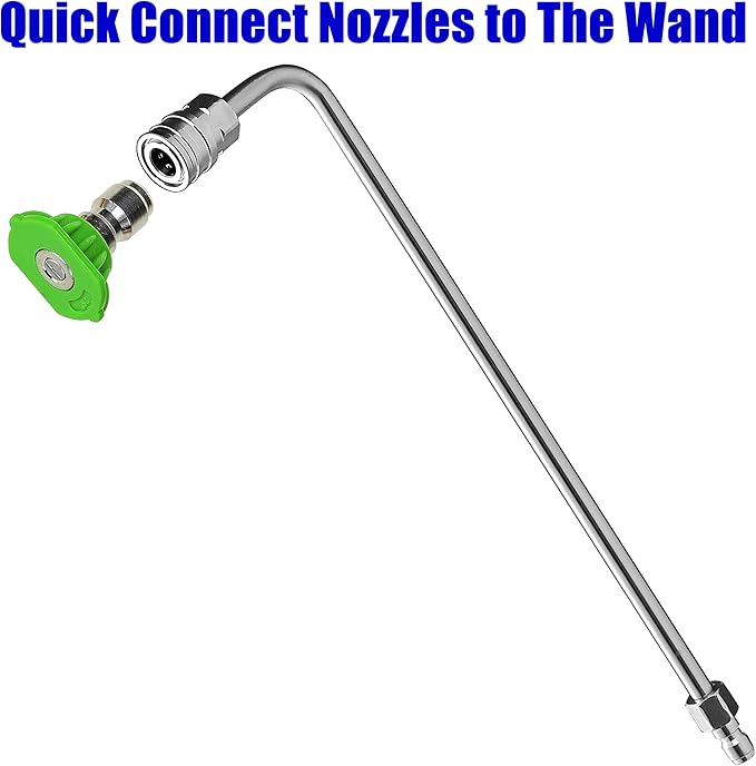 M MINGLE Pressure Washer Wand Extension, 90 Degree Curved Angled, Undercarriage and Gutter Cleaner Attachment, 1/4 Inch Quick Connect, 14 Inch