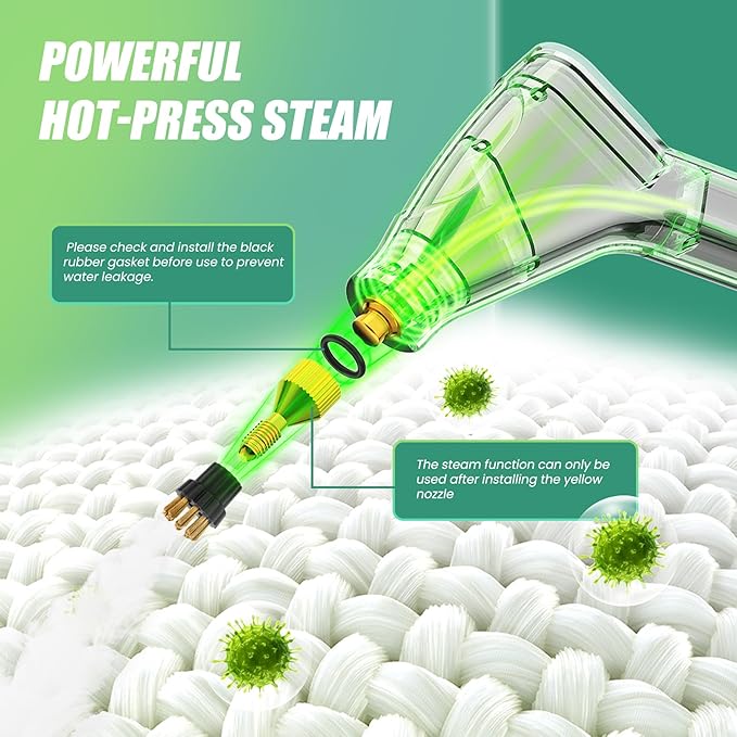 2500W Steam Cleaner for Home & Car, 15s Heat-Up Handheld Steamer for Cleaning, 1.2L Portable High Steam Cleaners, 6-Level Steam Control with 14 pcs Accessories Kit for Car, Floors, Couches, Grout