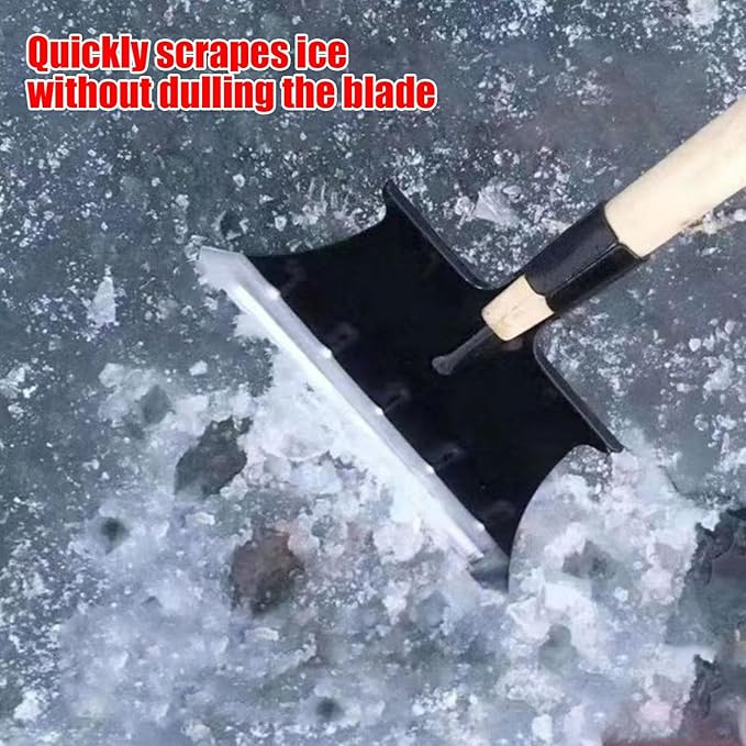Portable Snow Shovel, Flat Ice Chopper, Outdoor Ice Scraper Tool, ABS SPU, Snow Removal Shovel for Driveway Walkway Garden Lawn, Floor Grass Cleaning Outdoor Use 13.39x7.09x1.97 inches