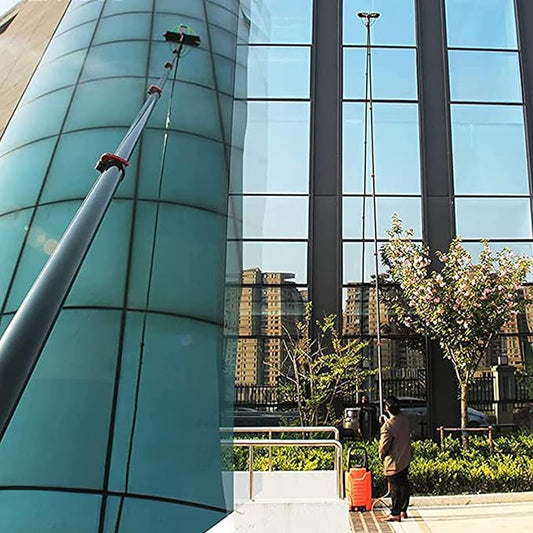 Solar Panel Cleaning Brush 23.6ft Aluminium Telescopic Pole for Cleaning Windows Solar Panels Greenhouse Roof Cleaning Tool / 35cm Brush Head,35cmbrushhead-12M/39FT