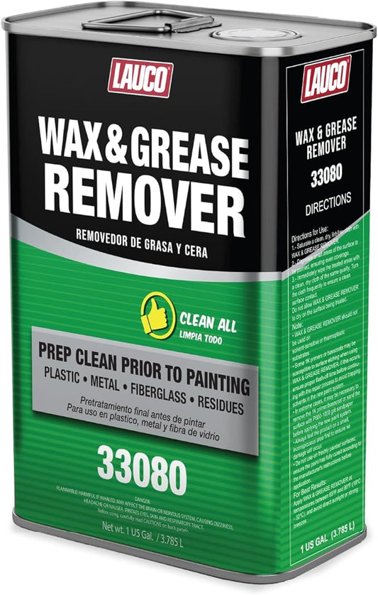 LAUCO Wax and Grease Remover 1 Gallon Multi-Surface Paint Prep Cleaner for Auto Body, Garage | Works On Plastic, Metal, Fiberglass Powerful Solvent Degreaser (33080)