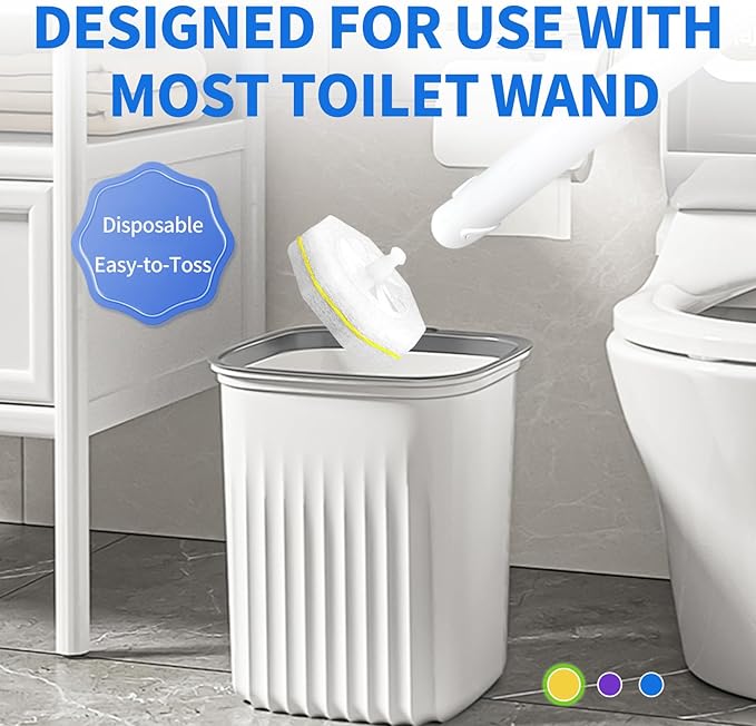 100 Count Toilet Wand Refills for Clorox ToiletWand, 4X Cleaning Power Toilet Bowl Cleaner Refill Pads for Clorox, Disposable Toilet Brush for Bathroom Cleaning，Light Scent