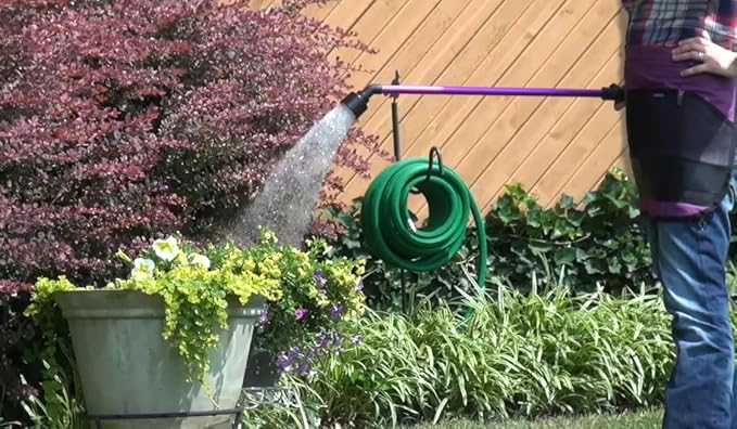 Dramm Touch-N-Flow Rain Wand – 30” Long, Blue – Full Watering Flow with Trigger-Style Shut-Off Valve & Lock – High-Flow, Gentle Spray for Gardens, Hanging Baskets & Flowerbeds