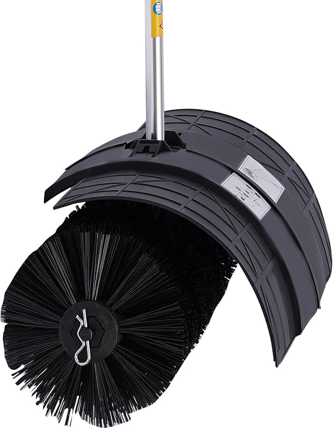 Handheld Sweeper, 2-Stroke Gas Power Sweeping Broom Single Cylinder Driveway Turf Artificial Grass Snow Clean Sweeper Cleaner Tools Suitable for Walkway Cleaning Boulevards and Driveway(52cc)