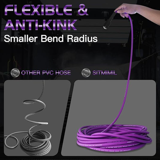 SITIMIMIL® Kink Resistant Super Flexible 1/4" Pressure Washer Hose 25FT, 3600PSI, M22-14mm, Universal Electric Power Washer Hose Replacement for Ryobi, Troy Bilt, Greenworks, More High Pressure Hose