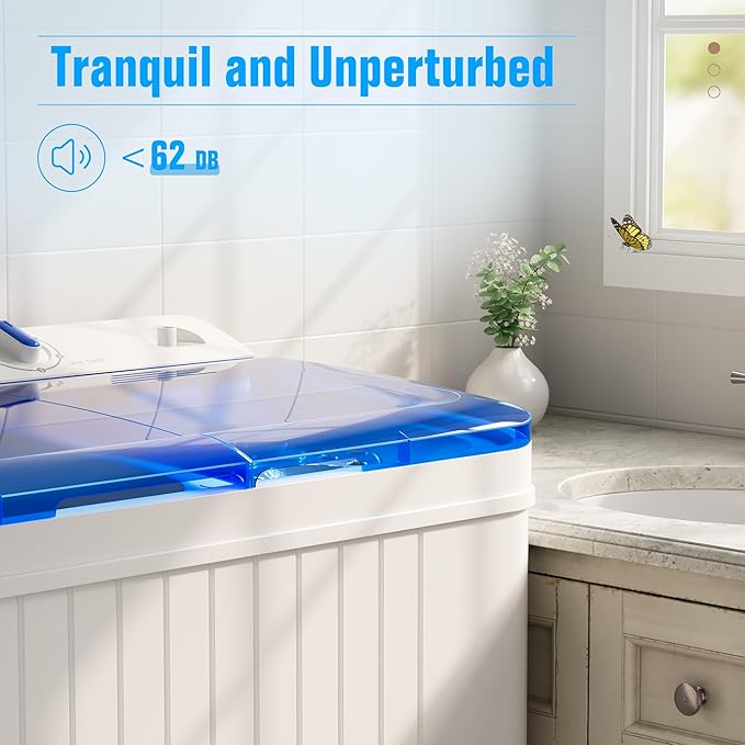 Superday Portable Washing Machine with Longer Hose, 28Lbs Compact Mini Washer and Dryer Combo,Twin Tub Washing Machine Laundry Compact Washer spinner Combo for Apartments RVs and Dorms(Blue)