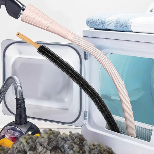 Sealegend 2 PCS Dryer Vent Cleaner Kit, Dryer Lint Vacuum Attachment&Brush | Pink Dryer Vent Vacuum Hose Dryer Lint Remover Brush for Dryer and Washer,Deep Traps Cleaning Tool Fits Most Vacuums by Sealegend