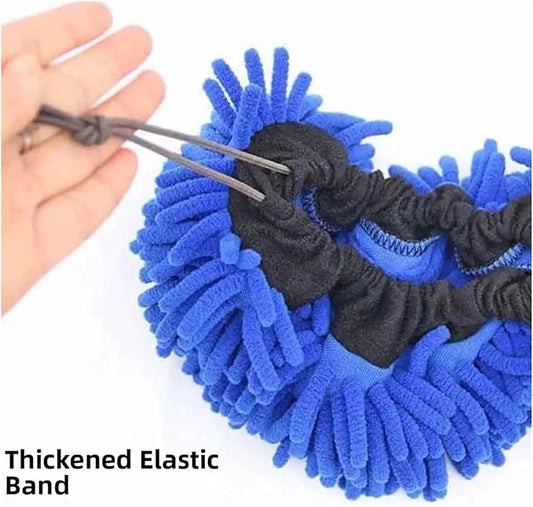 Compatible for Universal Elastic Band pe Flat Mop Head Replacement Household Cleaning Tool Dust Sponge(Green)