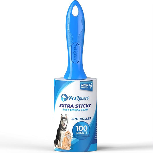PetLovers Extra Sticky Lint Roller Mega Value Set for Pet Hair Removal, Dog and Cat Lint Remover (1 Pack) by PetLovers