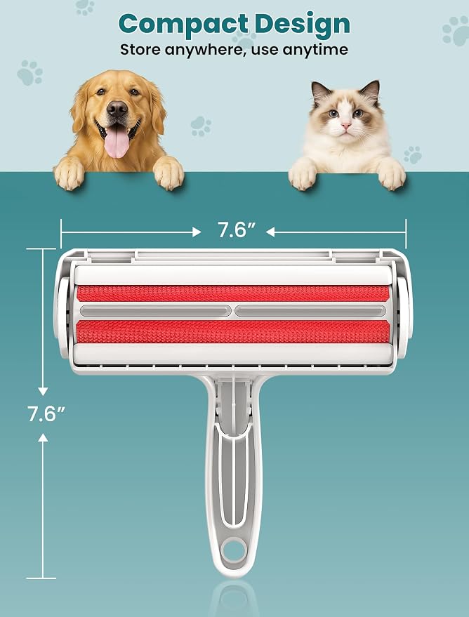 DELOMO Pet Hair Remover Roller, Reusable Lint Roller for Dog and Cat Hair | Portable Pet Hair Roller with Large Fur Bin, Fast Cleaning for Couches, Bedding, Rugs, Car Seats and Furniture, No Batteries - Image 9