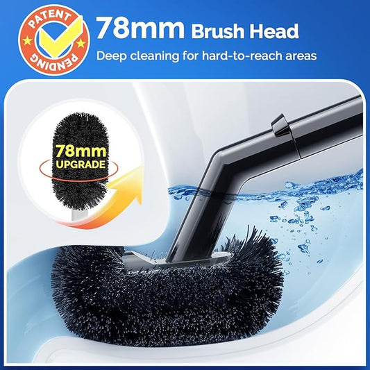 HAMITOR Toilet Plunger Bowl Brush Combo：Heavy Duty Rubber for Drain Clog Remover - Curved Design Bristles for Deep Cleaning Under Rim - Compact Bathroom Cleaning Tools for New Homet Essentials - Black