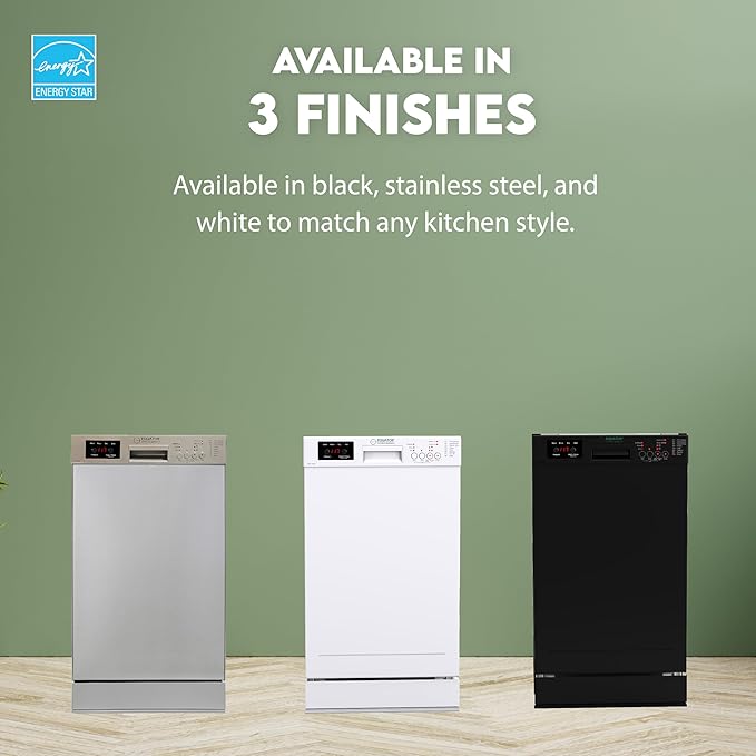 Equator 18 in Dishwasher 10 place+Wine Rack 3.4g QUIET 51 dB 110V E-Star ADA in Silver