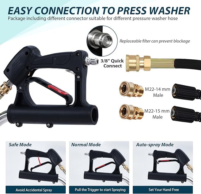 Towallmark 20" Pressure Washer Surface Cleaner with Dual Handle 4 Wheels, 3/8" Connector, 2 Replacement Nozzles, Stainless Steel Power Washer Housing Accessory for Driveway Deck Sidewalk Patio 4000PSI