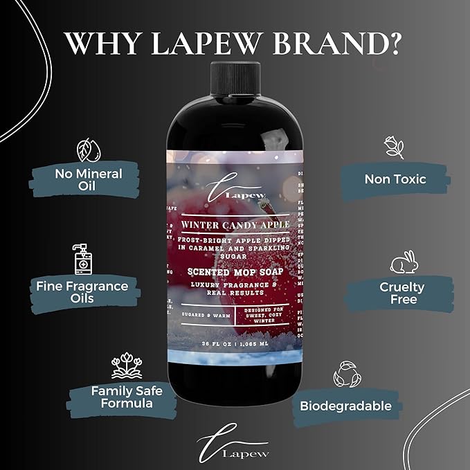 Lapew Winter Candy Apple Bundle – Carpet Deodorizer Powder & Scented Mop Soap Set – Odor Eliminator for Pet-Friendly Homes