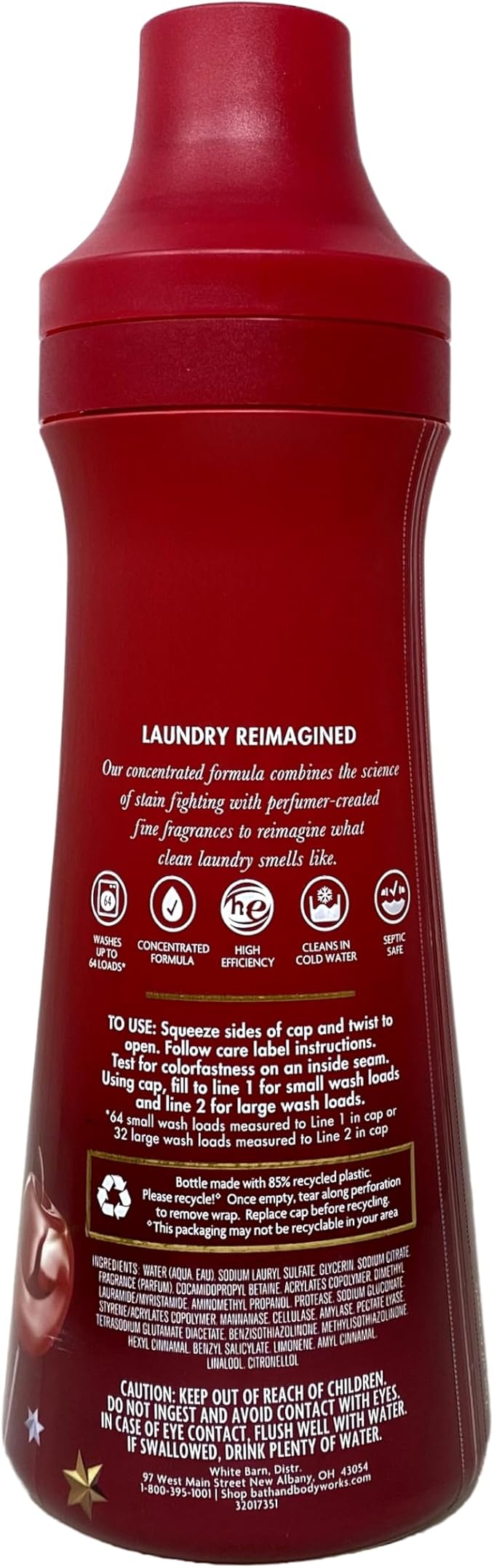 Bath & Body Works Winter Candy Apple 2 Pack Fabric Care Detergent Gift Set with a Natural Oats Bar Soap