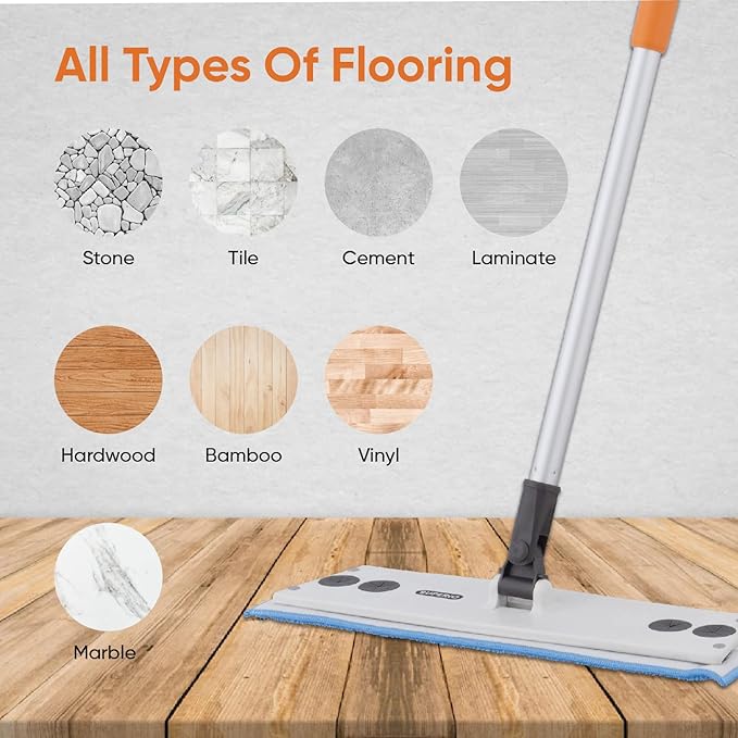 Superio Microfiber Mop Replacement Head, 16 inch Damp Mop Pad Refill for Miracle Mop Dusting and Spray Mop, attaches to Velcro mop(2 Pack)