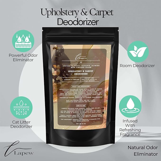 Lapew Si Bundle – Carpet Deodorizer Powder & Scented Mop Soap Set – Odor Eliminator for Pet-Friendly Homes