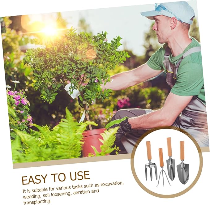 BESPORTBLE 1 Set Gardening Tools Ergonomic Handle Shovel and Rake for Easy Weeding and Soil Removal with Wide Shovel Harrow and Hoe for Vegetable Gardens and Flower Beds