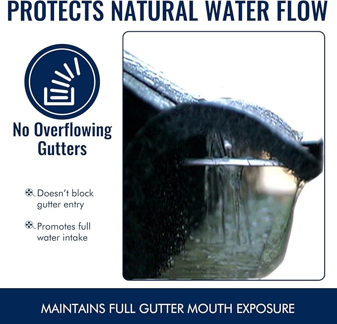 Flo-Free Leaf Guard- 36ft Premium Gutter Guard For 6K Gutters with Patented No-Clog Design- Advanced Gutter Protector Boosts Rain Flow & Stops Debris- Install Leaf Guards for Gutters- No More Cleaning