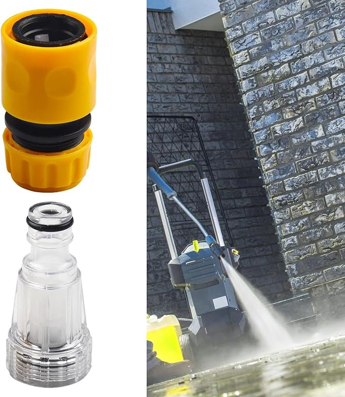 Pressure Washer Filter, Car Wash Water Filter Pressure Washer Water Connector Filter Set Connector Fittings Interface Accessories Garden Hose Pipe Fitting