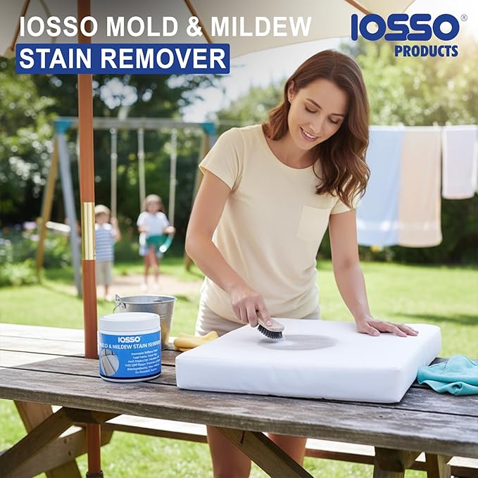 Iosso Mold & Mildew Stain Remover ?€? Color Safe for Awnings, Tents & Boats ?€? Concentrated Formula Makes 3 Gallons ?€? Biodegradable, Non-Chlorine Fabric Cleaner