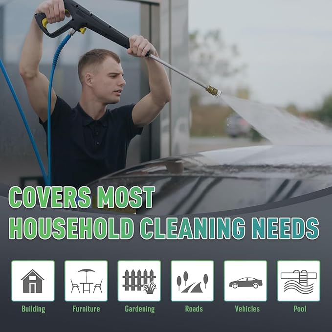 Pressure Washe Touch Screen Adjustable Pressure Power Washer 5000PSIIMAX with 4 Quick Connect Nozzles,Inlet Hose & Filter, Foam Cannon for Cars/Fences/Driveways Cleaning