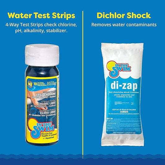 In The Swim Super Swimming Pool Chemical Value Kit – for Above Ground and In-Ground Pools – Treats Up to 35K Gallons