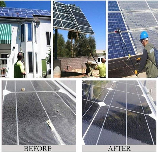Photovoltaic Panel Cleaning, Window Clean, 3-12M Water Fed Telesbrush, Extendable Cleaner Conservatory Roof Cleaning Tools/12M Rod/30Cm Brush Head