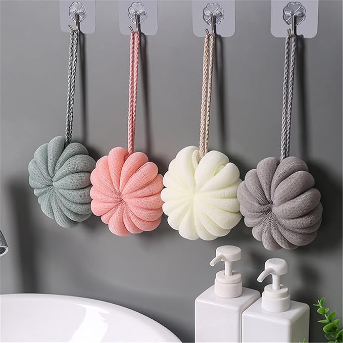 Dry Brushing Bath Bubble Ball Exfoliating Scrubber Soft Shower Mesh Foaming Sponge Body Skin Cleaner Cleaning Tools Bathroom Accessories(Green)