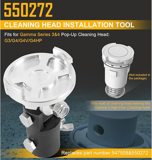550272 Cleaning Head Installation Tool with 2 Wide Prongs, Fits G3 / G4 / G4V / G4VHP Cleaning Heads (Metal), Replacement for Gamma Series 3&4 Pop-Up Tool