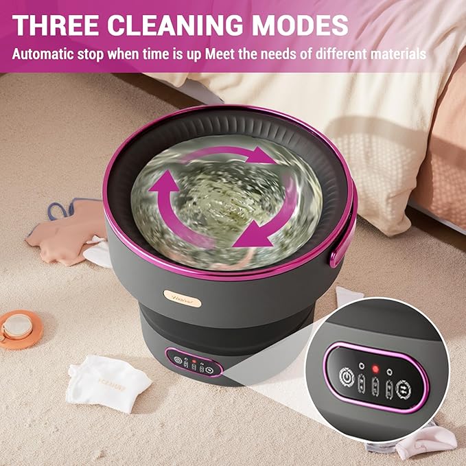 13L, Portable Washing Machine, Mini Washer Foldable Compact Laundry Machine with Basket Spin, Small Underwear Washer for Travel, Apartment, Manual Clothes Washing for Compact Spin Dryer