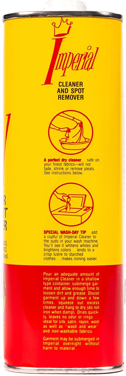 Imperial Cleaner and Spot Remover, 32 floz (Pack of 4), Multi-Use Dry Cleaning Fluid for Upholstery, Dry Cleaning Solvent, Spot Remover, Tar Remover for Cars and More, Safe on Upholstery, Clothes,
