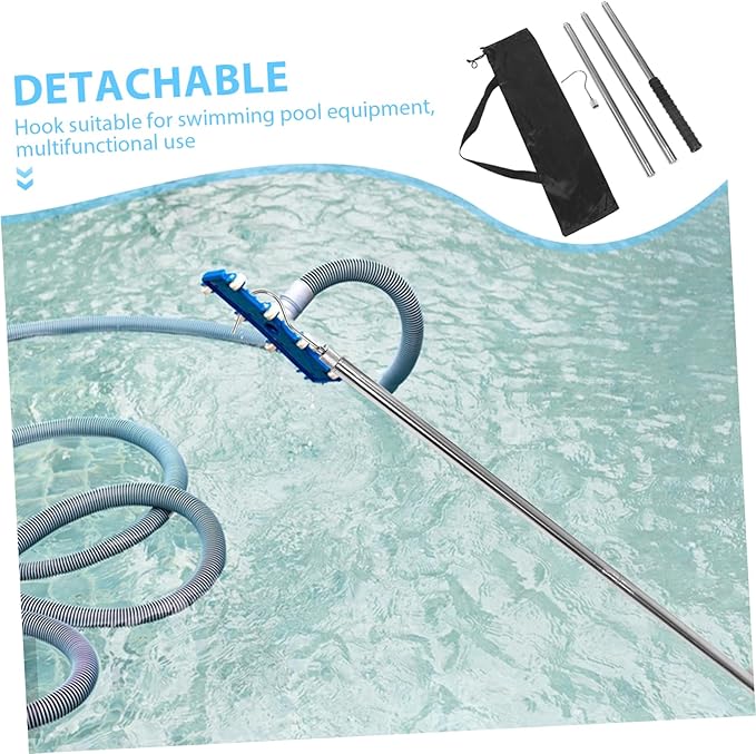 ibasenice Pool Skimmer Pole Handle Replacement Pool Cleaning Tool Accessory Fish Extender Basket Hook Cover for Comfortable to Hold