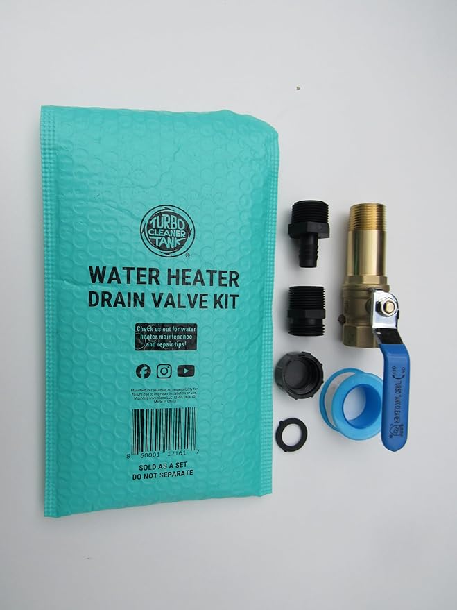 Full-Port Water Heater Drain Valve Kit, ¾″ NPT Shank – Fast Flush Upgrade, Compatible with Turbo Tank Cleaner Water Heater Cleaning Tool