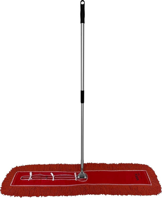 Ultimate Dust Mop Kit: Industrial-Grade Performance, Heavy-Duty Frame, Telescopic Handle - Orange 48 Inch