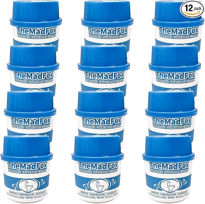 12 Pcs Enzymatic Automatic Toilet Bowl Cleaner Bottles, Long-Lasting Toilet Tank Cleaner for Hard Water Stains & Rings, Chemical Free Bathroom Cleaning Product for Tank Bathroom