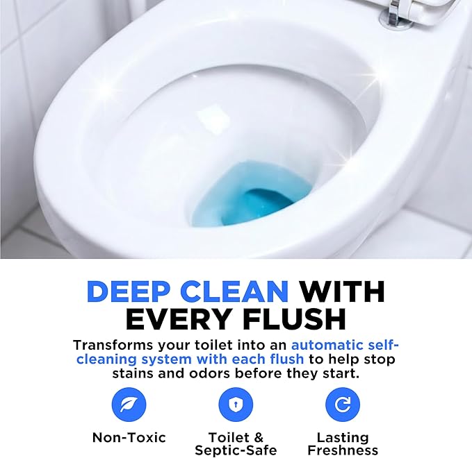 Happy Toilet Cleaner Deuce - Compatible w/Kohler Toilets & Canister Flushing Systems, Automatic Toilet Bowl Cleaner Toilet Tablet Holder Toilet Cleaning System for Auto Filter Self Cleaning Flush 2PK