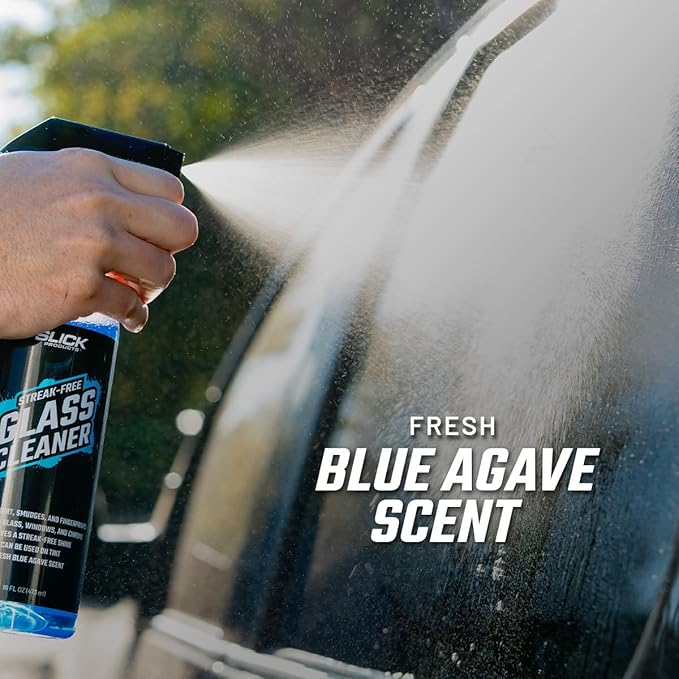 Slick Products Streak-Free Glass Cleaner ?€? Ammonia-Free Window, Mirror, Chrome & Tint Cleaner ?€? Removes Dirt, Smudges & Fingerprints ?€? Ready-to-Use ?€? 16 oz.