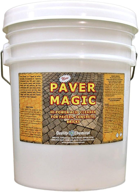 Quality Chemical Paver Magic - High Power Concrete, Brick and Paver Cleaner - Outdoor Stain Remover - 640 oz (Pack of 1)