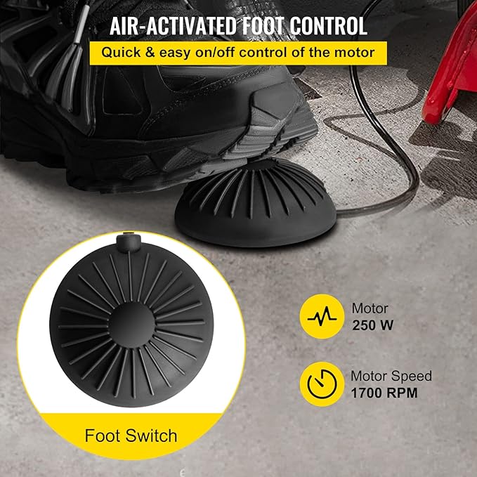 VEVOR Drain Cleaner Machine, 75 Ft x 3/8 Inch, Drain Cleaning Machine Fits 1 to 4 Inch Pipes, Portable Drain Auger Cleaner with 4 Auger Bits, Electric Drain Auger Plumbing Tool