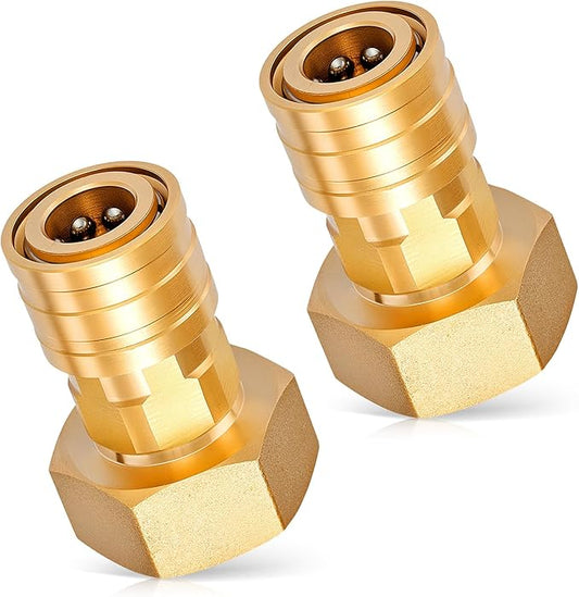 Garden Hose to Pressure Washer Adapter, Lead-Free Brass 3/4" GHT to 1/4" Quick Connect, Turn Hose Into Pressure Washer, Leak-Proof Pressure Washer Hose Adapter for Car Wash,Pets & Watering Flowers