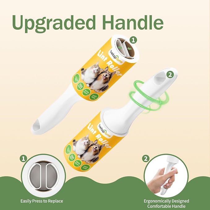 Lint Roller 3 Pack for Pet Hair, 300 Sheets, 3 Handles | Ready-to-Use Rollers for Clothes, Car, Office, Travel & Home - Image 3
